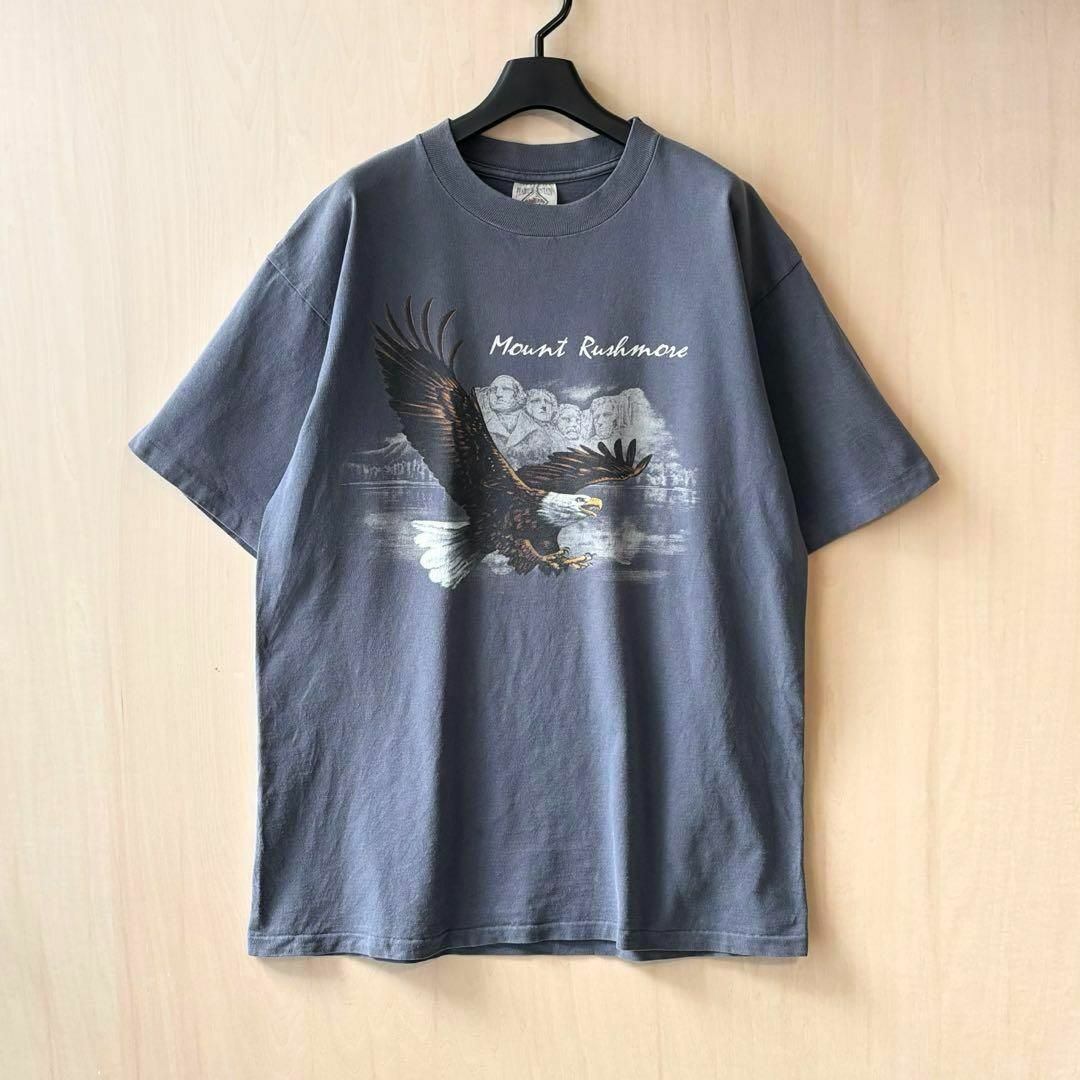 VINTAGE(ヴィンテージ)の90s USA製古着　ヴィンテージ　イラストTシャツ　ラシュモア山　イーグル メンズのトップス(Tシャツ/カットソー(半袖/袖なし))の商品写真