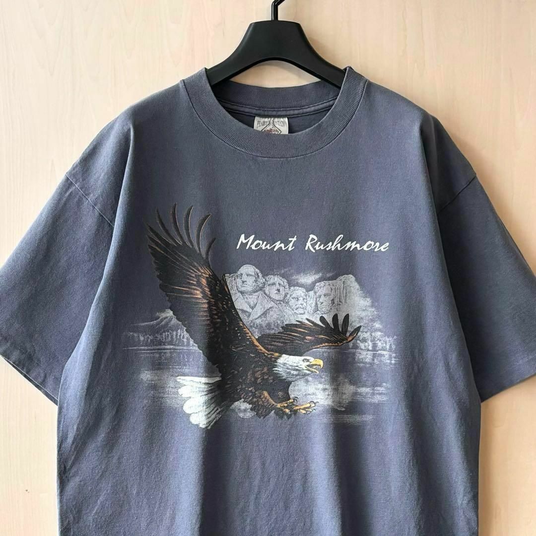 VINTAGE(ヴィンテージ)の90s USA製古着　ヴィンテージ　イラストTシャツ　ラシュモア山　イーグル メンズのトップス(Tシャツ/カットソー(半袖/袖なし))の商品写真