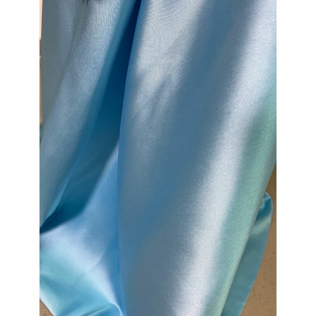 カラードレス ブルー ベアトップ 取り外し袖 バックリボン 光沢感 拳式 前撮り レディースのフォーマル/ドレス(ウェディングドレス)の商品写真