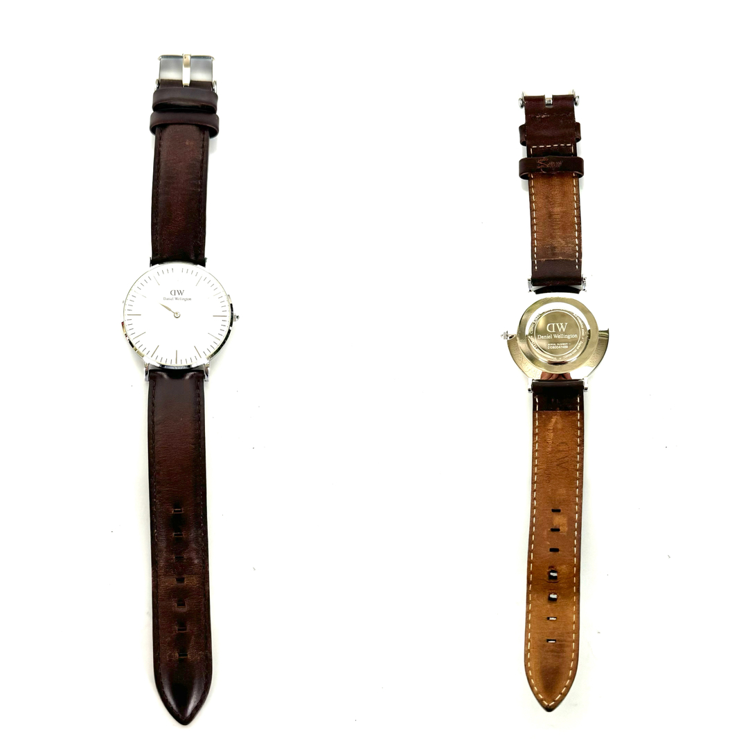 Daniel Wellington(ダニエルウェリントン)のダニエルウェリントン　B36S2　クォーツ　白　革ベルト メンズの時計(腕時計(アナログ))の商品写真