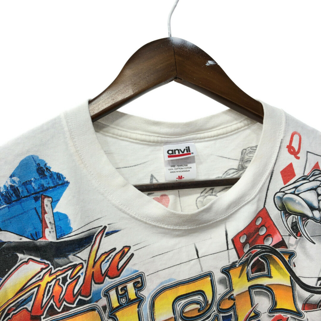 ラスベガス モータースピードウェイ 2010 全面プリント 半袖Ｔシャツ GT350 レーシング ホワイト (メンズ M) 中古 古着 Q6511 メンズのトップス(Tシャツ/カットソー(半袖/袖なし))の商品写真