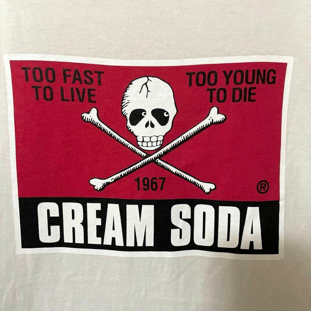 CREAM SODA ロゴTシャツ 両面プリント スカル ドクロ 髑髏 白 XL メンズのトップス(Tシャツ/カットソー(半袖/袖なし))の商品写真