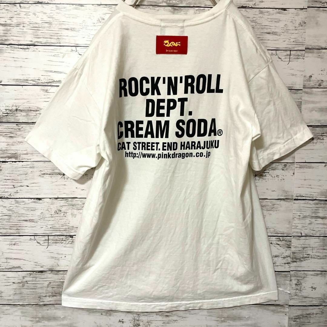 CREAM SODA ロゴTシャツ 両面プリント スカル ドクロ 髑髏 白 XL メンズのトップス(Tシャツ/カットソー(半袖/袖なし))の商品写真