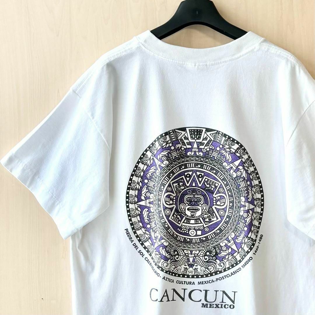 VINTAGE(ヴィンテージ)の90s古着ヴィンテージ　Tシャツ　グラフィック　メキシコ　マヤ暦　バックプリント メンズのトップス(Tシャツ/カットソー(半袖/袖なし))の商品写真