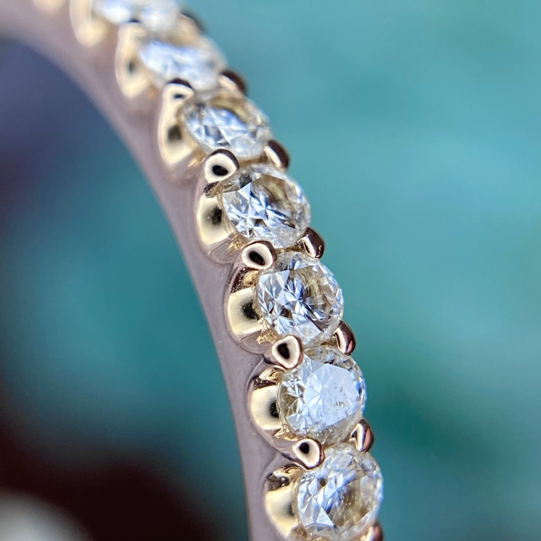 天然 ダイヤモンド プロングエタニティ 計0.23ct K18 ピンクゴールド レディースのアクセサリー(リング(指輪))の商品写真