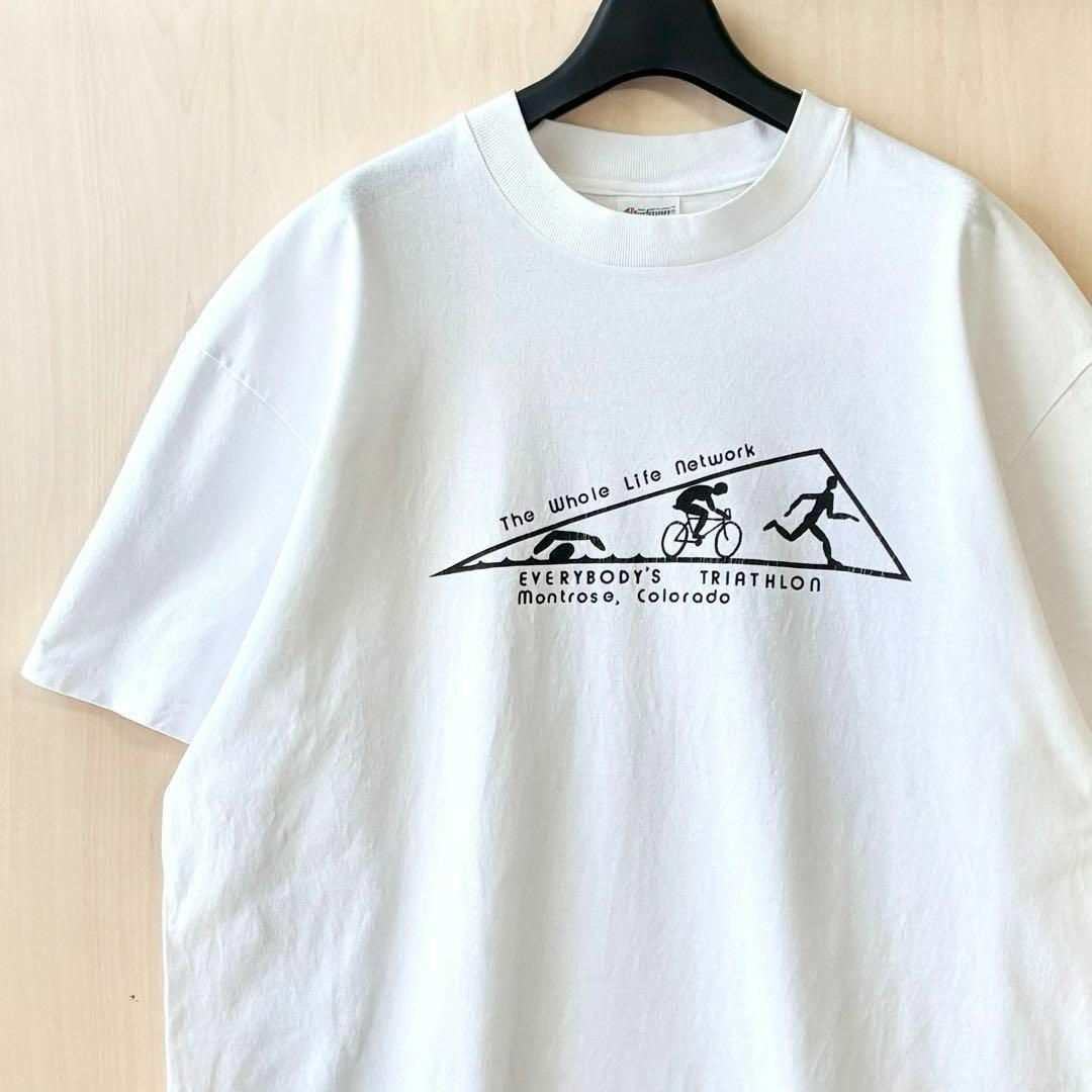 VINTAGE(ヴィンテージ)の90s USA製古着　ヴィンテージ　Tシャツ　グラフィック　トライアスロン メンズのトップス(Tシャツ/カットソー(半袖/袖なし))の商品写真