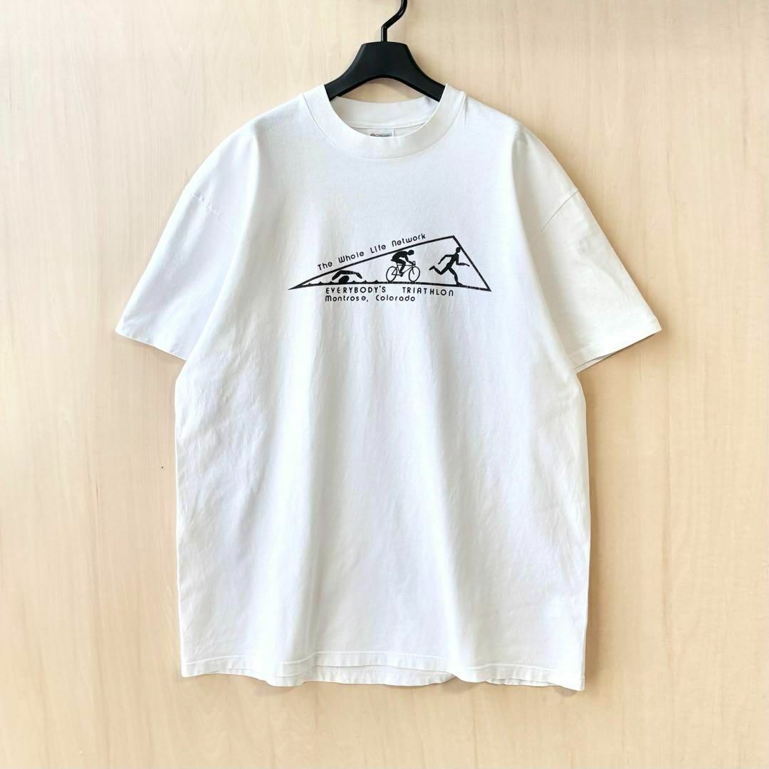 VINTAGE(ヴィンテージ)の90s USA製古着　ヴィンテージ　Tシャツ　グラフィック　トライアスロン メンズのトップス(Tシャツ/カットソー(半袖/袖なし))の商品写真