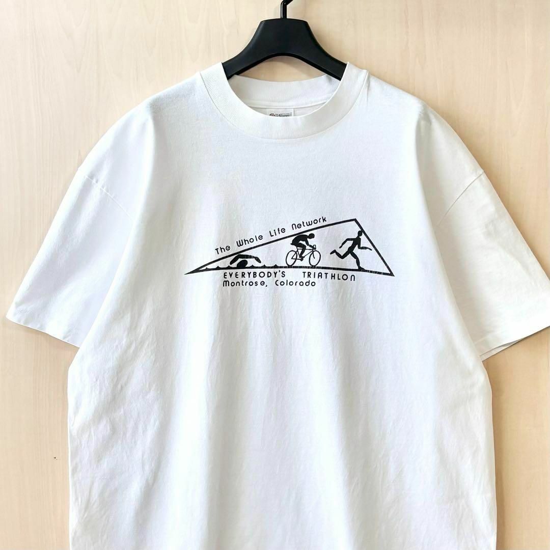 VINTAGE(ヴィンテージ)の90s USA製古着　ヴィンテージ　Tシャツ　グラフィック　トライアスロン メンズのトップス(Tシャツ/カットソー(半袖/袖なし))の商品写真