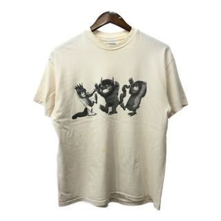 90年代 かいじゅうたちのいるところ 半袖Ｔシャツ キャラクター 絵本 ホワイト (メンズ LARGE) 中古 古着 Q6512(Tシャツ/カットソー(半袖/袖なし))