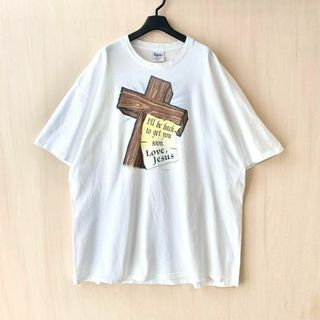 ヴィンテージ(VINTAGE)の90sUSA製古着ヴィンテージ　メッセージTシャツ　十字架　キリスト　ジーザス(Tシャツ/カットソー(半袖/袖なし))