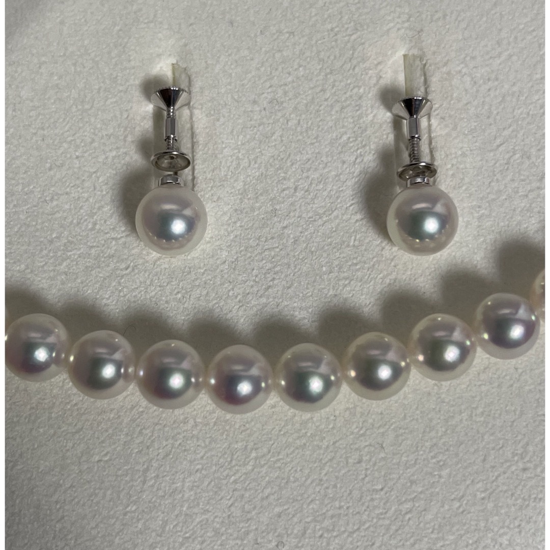 MIKIMOTO(ミキモト)の【現行プレミアム超美品】ミキモトK18パールネックレスイヤリングセット8mm レディースのアクセサリー(ネックレス)の商品写真