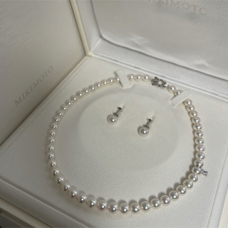 MIKIMOTO - 【現行プレミアム超美品】ミキモトK18パールネックレスイヤリングセット8mm