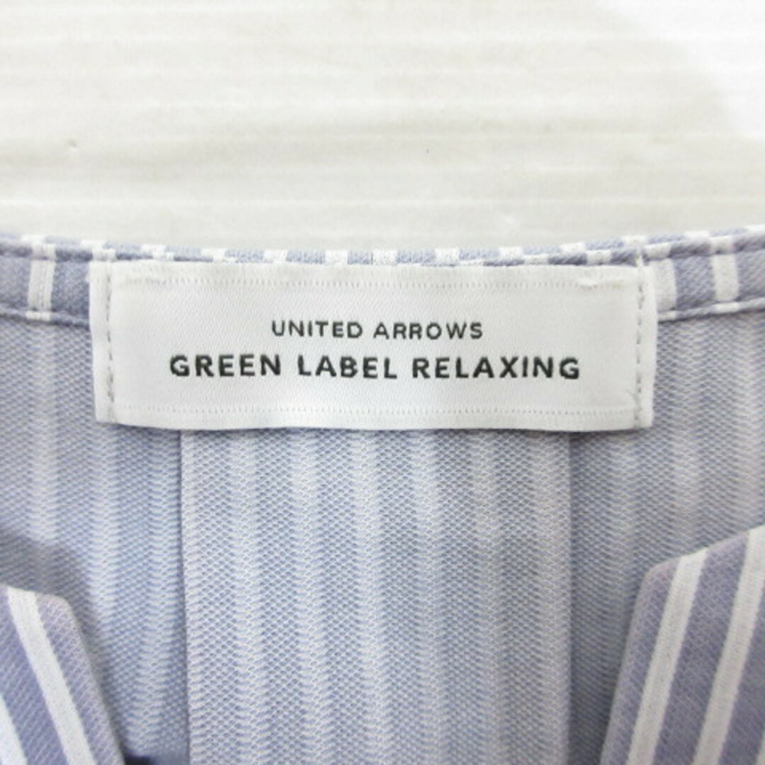 UNITED ARROWS green label relaxing(ユナイテッドアローズグリーンレーベルリラクシング)のグリーンレーベルリラクシング ストライプ柄 半袖 スキッパー シャツ ブラウス レディースのトップス(シャツ/ブラウス(半袖/袖なし))の商品写真