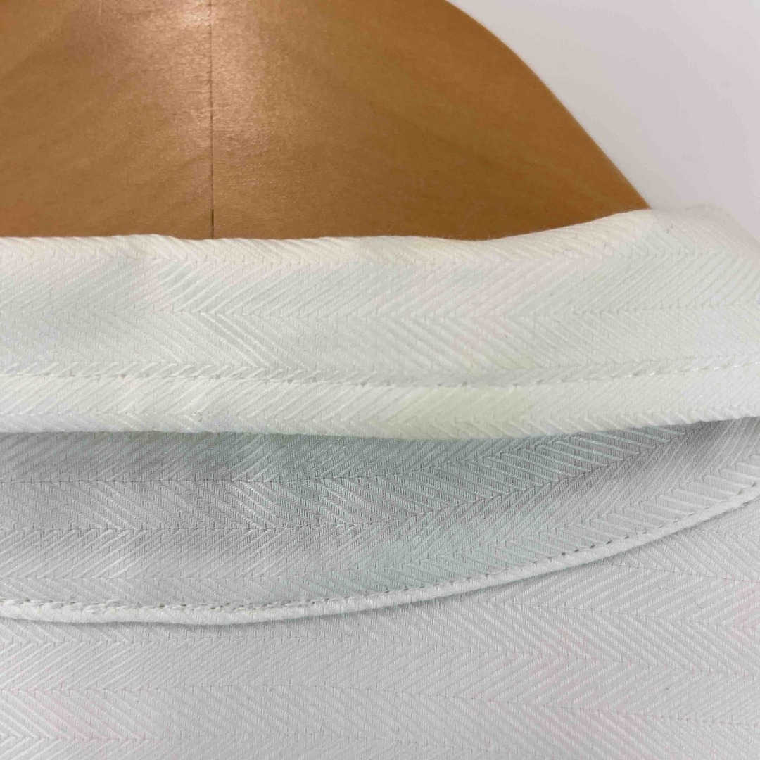 ヴィンテージ レディース 長袖シャツ ブラウス シンプル ホワイト ストレート 内側デザイン レディースのトップス(シャツ/ブラウス(長袖/七分))の商品写真