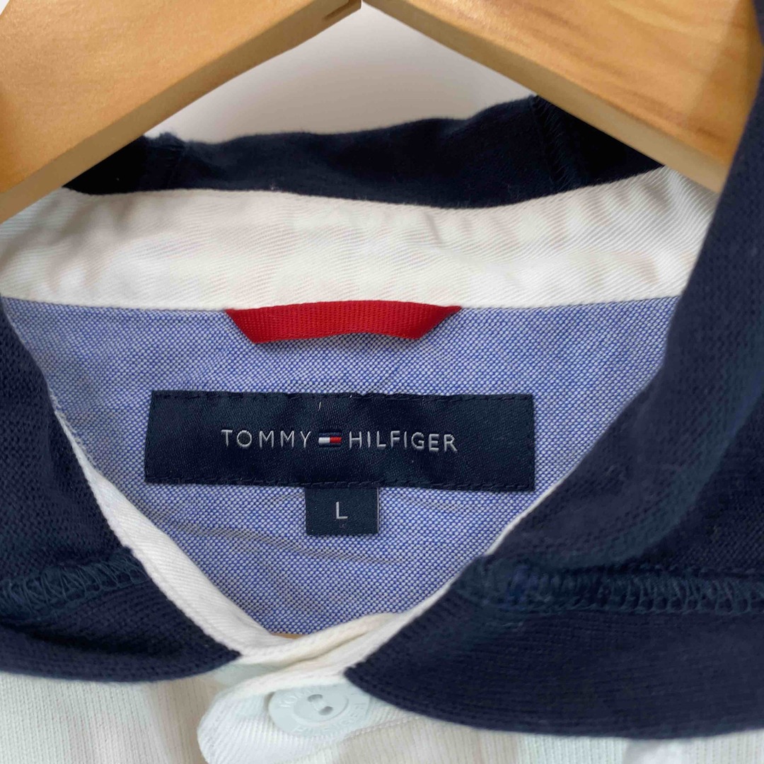 TOMMY HILFIGER(トミーヒルフィガー)のTOMMY HILFIGER トミーヒルフィガー メンズ ポロシャツ フード付き ワッペン ホワイト メンズのトップス(ポロシャツ)の商品写真