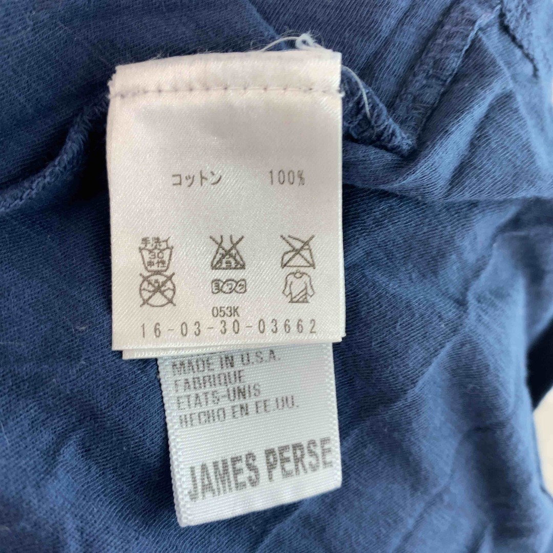 JAMES PERSE(ジェームスパース)のJAMES PERSE ジェームスパース レディース Tシャツ　半袖　紺色　無地　USA製 レディースのトップス(Tシャツ(半袖/袖なし))の商品写真