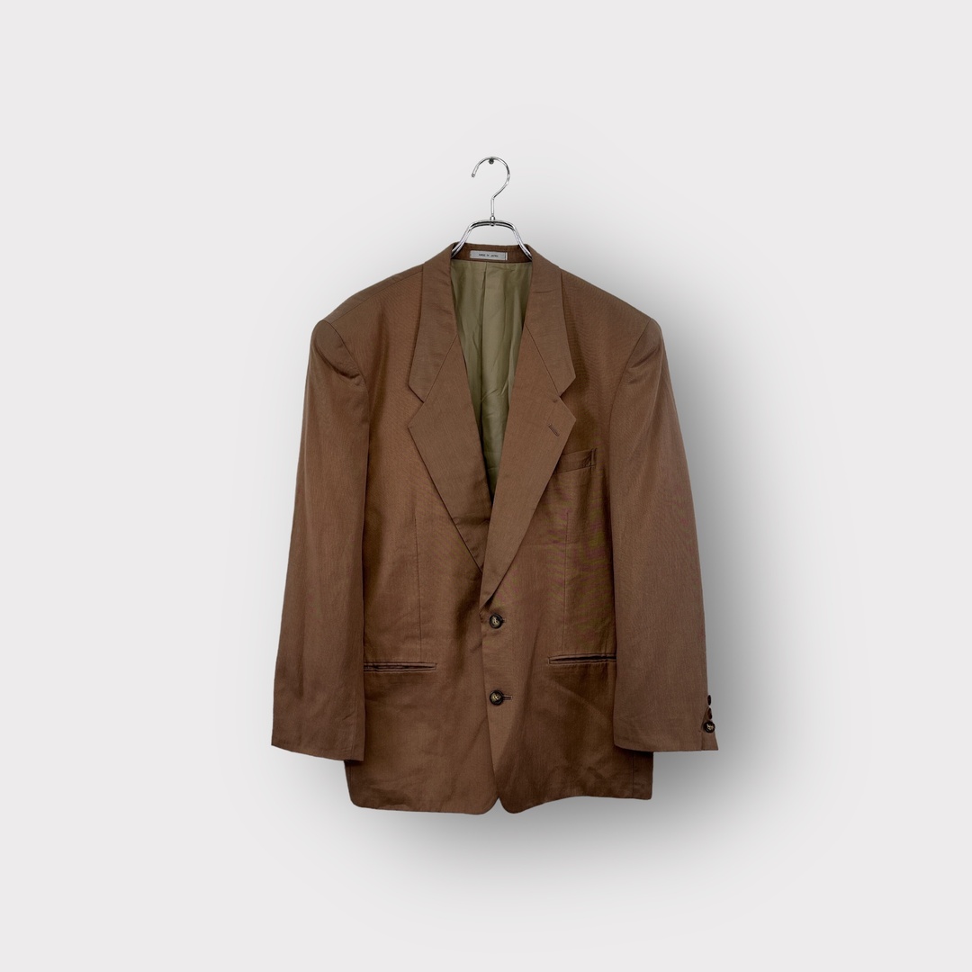 INTERMEZZO インターメッツォ テーラードジャケット シングル ブラウン系 サイズL ヴィンテージ 6 メンズのジャケット/アウター(テーラードジャケット)の商品写真