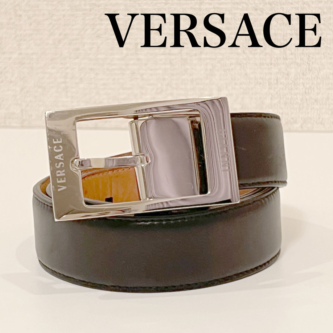 VERSACE(ヴェルサーチ)のベルト レザー　本革ベルト　革ベルト　Versace ヴェルサーチ　イタリア製　 メンズのファッション小物(ベルト)の商品写真