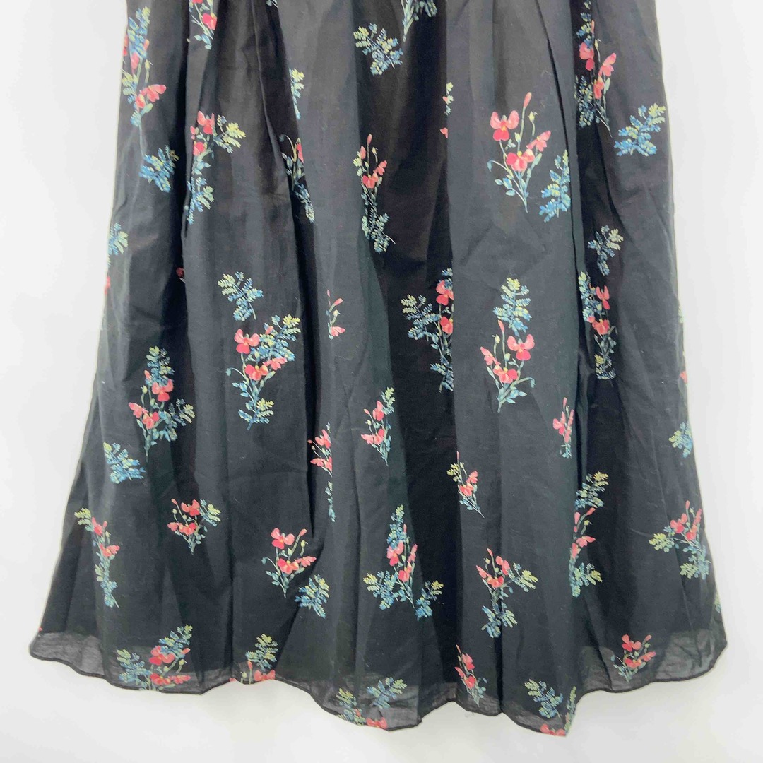 SLOBE IENA(スローブイエナ)のSLOBE IENA スローブイエナ レディース ロングスカート ブラック フラワープリント 綿 レディースのスカート(ロングスカート)の商品写真