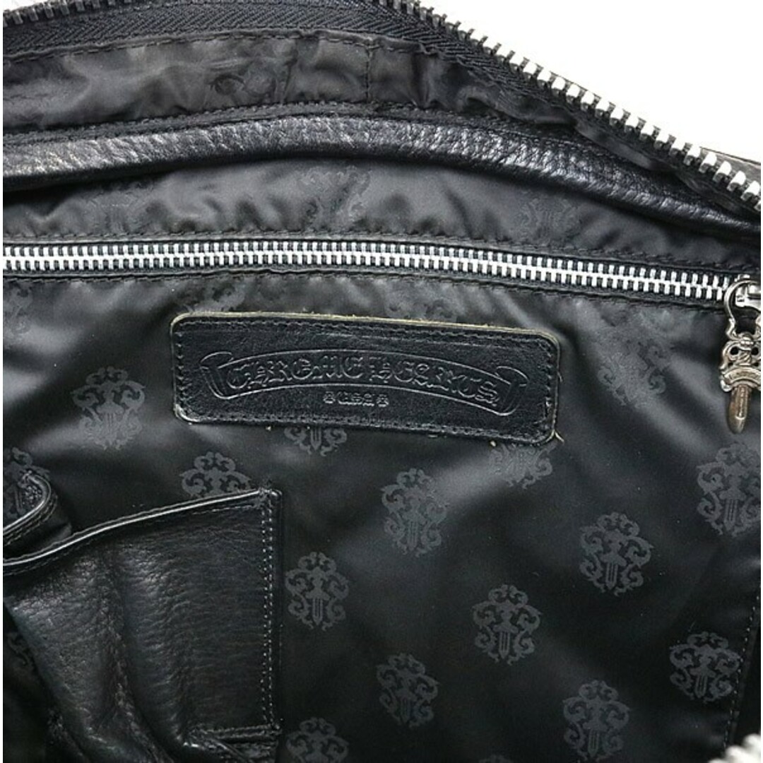 Chrome Hearts(クロムハーツ)のCHROME HEARTS 銀座店 クロムハーツ ジムバッグ ミディアム セメタリークロス パッチ レザー SV925 黒 94895 メンズのバッグ(その他)の商品写真