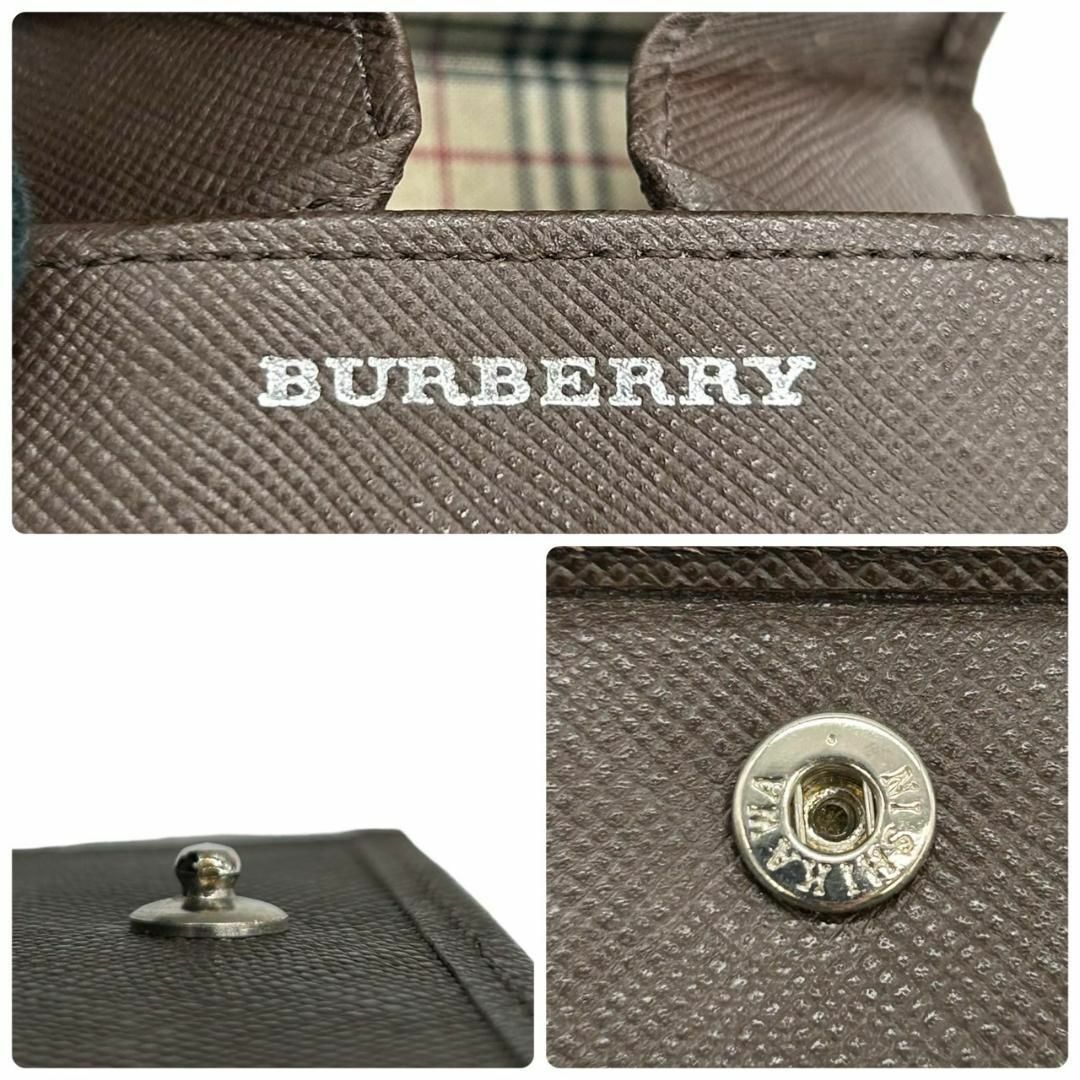 BURBERRY(バーバリー)の美品　Burberry バーバリー　w1 二つ折り　財布　コインケース　ブラウン メンズのファッション小物(コインケース/小銭入れ)の商品写真