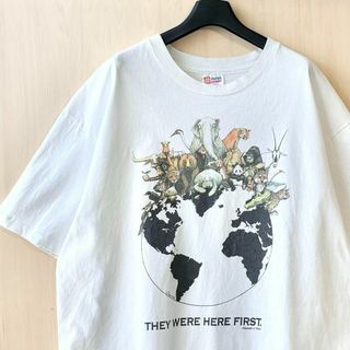 ヘインズ(Hanes)の地球に生息する動物たち　90s メキシコ製古着　ヴィンテージ　ヘインズ　Tシャツ(Tシャツ/カットソー(半袖/袖なし))