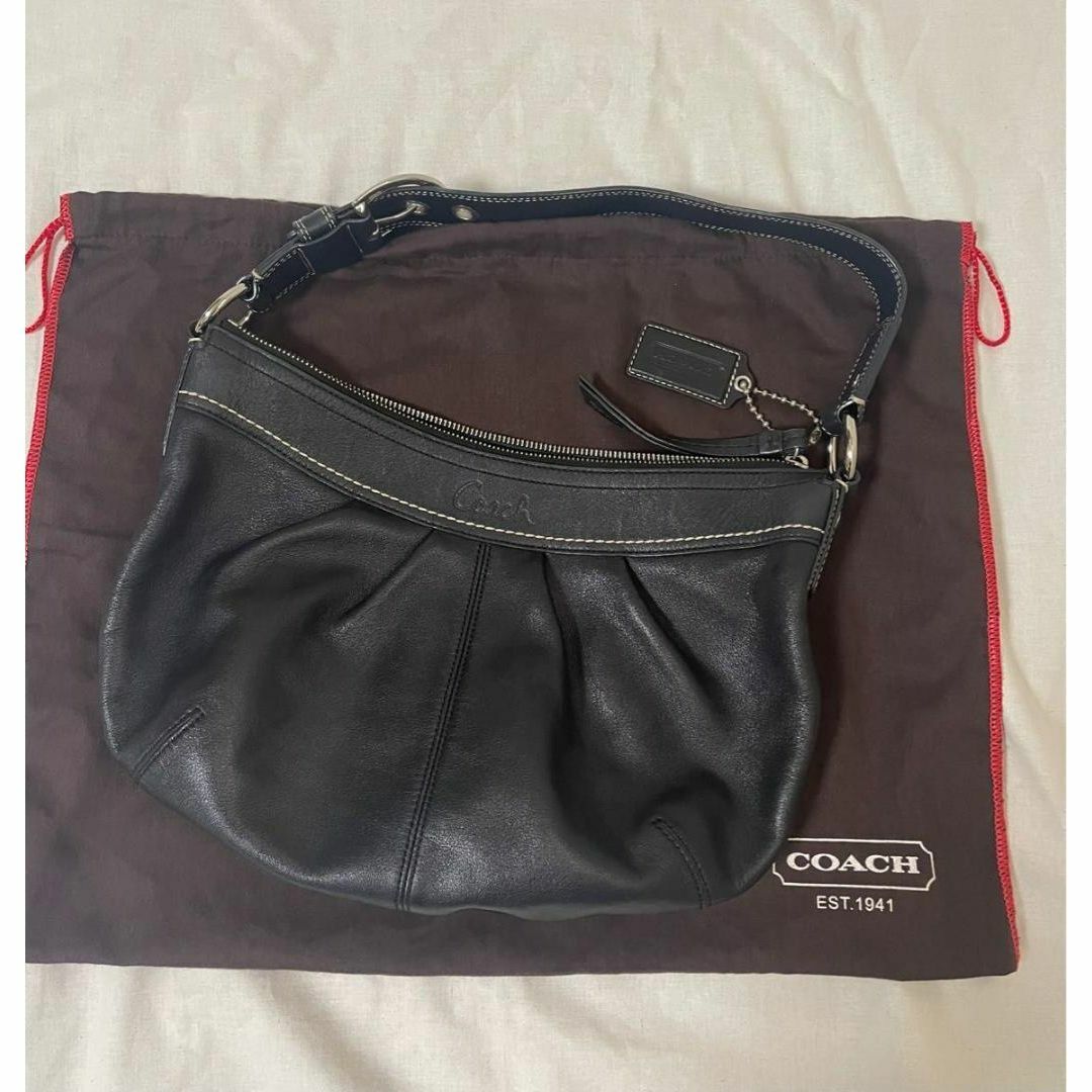 【COACH】コーチ ハンドバッグ ショルダーバッグ 黒 ブラック 本革 レザー レディースのバッグ(ハンドバッグ)の商品写真