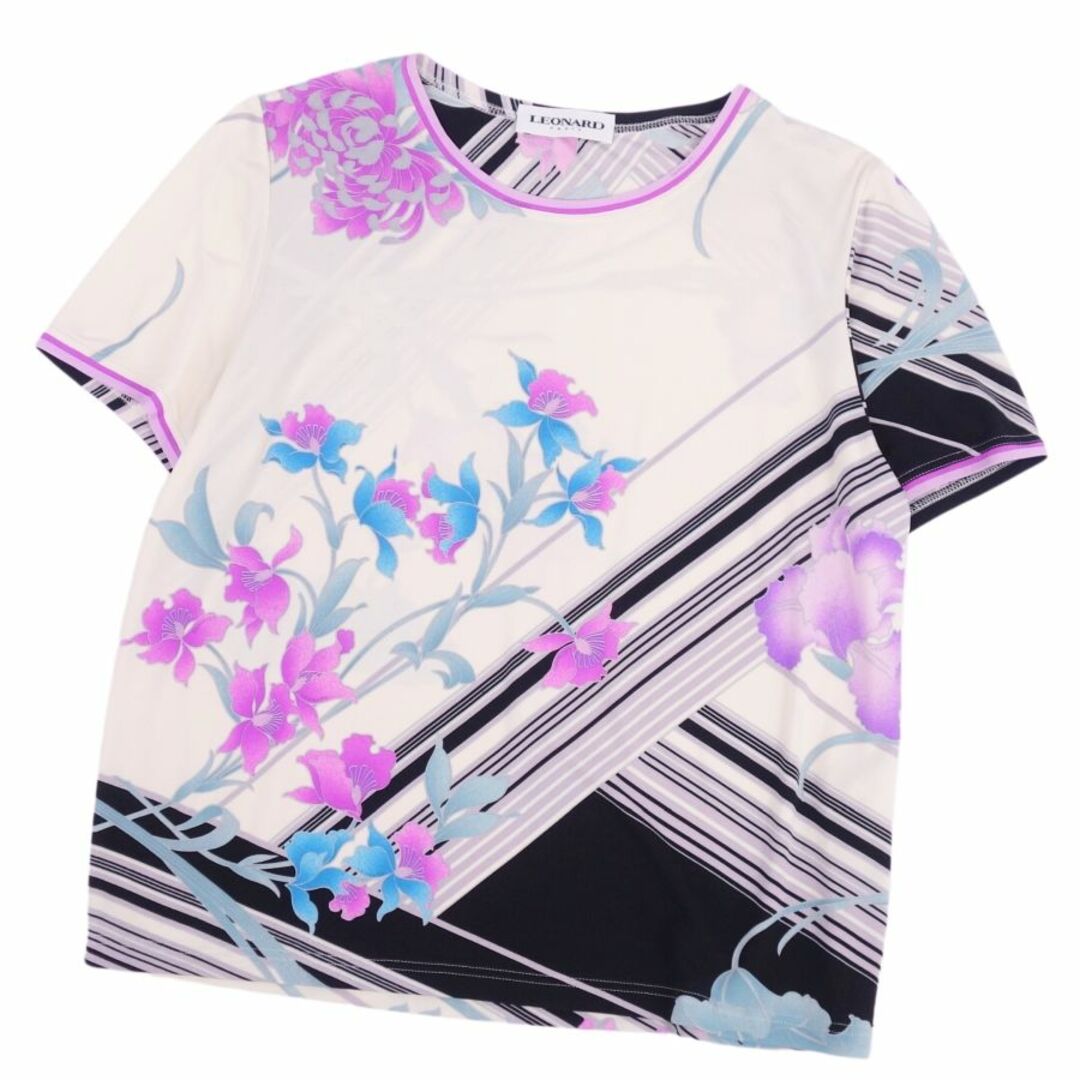 LEONARD(レオナール)の極美品 レオナール LEONARD PARIS Tシャツ カットソー 花柄 シルク イタリア製 レディース 46(XL相当) マルチカラー レディースのトップス(Tシャツ(半袖/袖なし))の商品写真