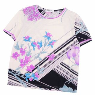 レオナール(LEONARD)の極美品 レオナール LEONARD PARIS Tシャツ カットソー 花柄 シルク イタリア製 レディース 46(XL相当) マルチカラー(Tシャツ(半袖/袖なし))