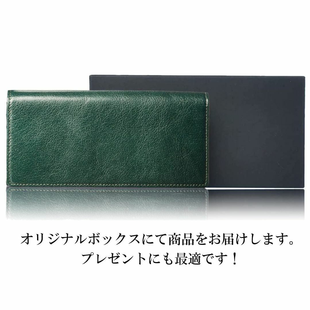【色: グリーン】[リンレ] 財布 メンズ 長財布 薄い 薄型 2つ折り レザー メンズのバッグ(その他)の商品写真