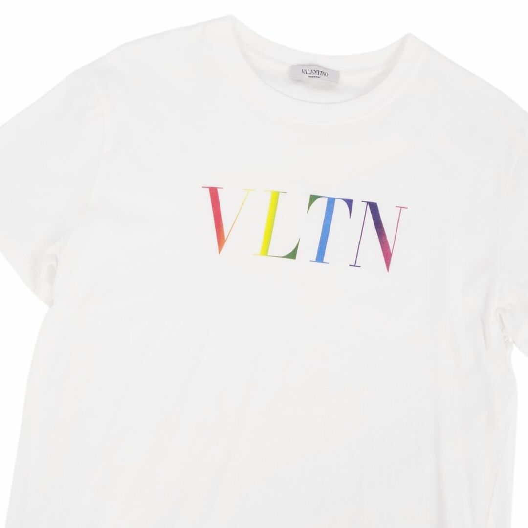 VALENTINO(ヴァレンティノ)の美品 ヴァレンティノ VALENTINO Tシャツ カットソー ショートスリーブ 半袖 ロゴ トップス メンズ S ホワイト メンズのトップス(Tシャツ/カットソー(半袖/袖なし))の商品写真