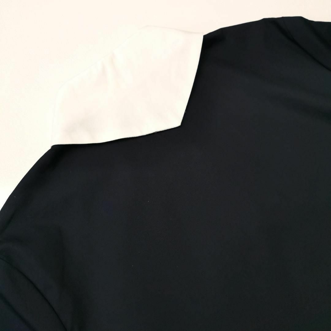LUEUF　ルフ　襟がかわいい　五分袖　ギャザー　ロングワンピース　紺 レディースのワンピース(ロングワンピース/マキシワンピース)の商品写真