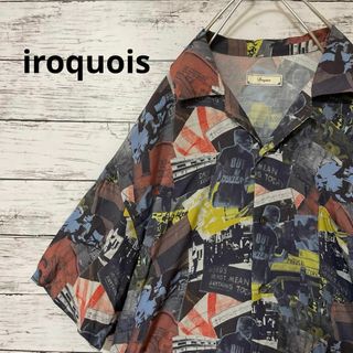 Iroquois - iroquois 総柄オープンカラーシャツ レーヨンシャツ 半袖シャツ お洒落