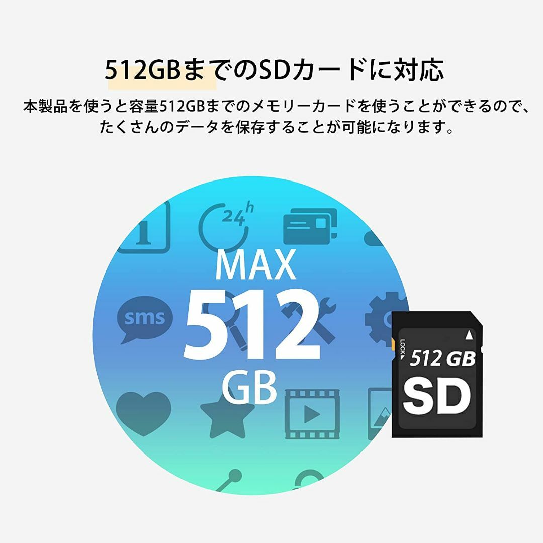 【最新】type-c SDカードリーダー/3in1/双方向高速転送 スマホ/家電/カメラのPC/タブレット(その他)の商品写真