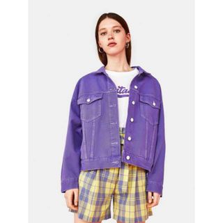 ベルシュカ(Bershka)のBershka  紫  デニムジャケット(Gジャン/デニムジャケット)