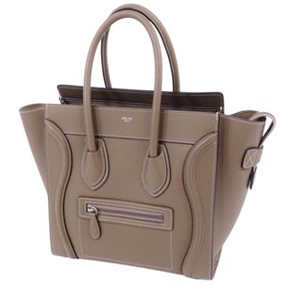 セリーヌ(celine)の美品 セリーヌ CELINE バッグ ハンドバッグ Luggage マイクロ ラゲージ カーフレザー カバン レディース スリ(グレー)(ハンドバッグ)