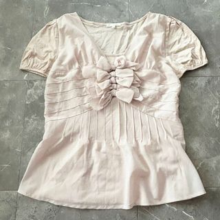 トゥービーシック(TO BE CHIC)のTO BE CHIC トゥービーシック シフォン生地 ドッキングカットソー M(Tシャツ(半袖/袖なし))