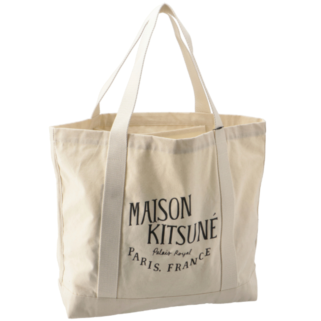 MAISON KITSUNE'(メゾンキツネ)のメゾンキツネ/MAISON KITSUNE バッグ メンズ UPDATED PALAIS ROYAL SHOPPING BAG トートバッグ ECRU LW05102WW0008-0001-P700 _0410ff メンズのバッグ(トートバッグ)の商品写真