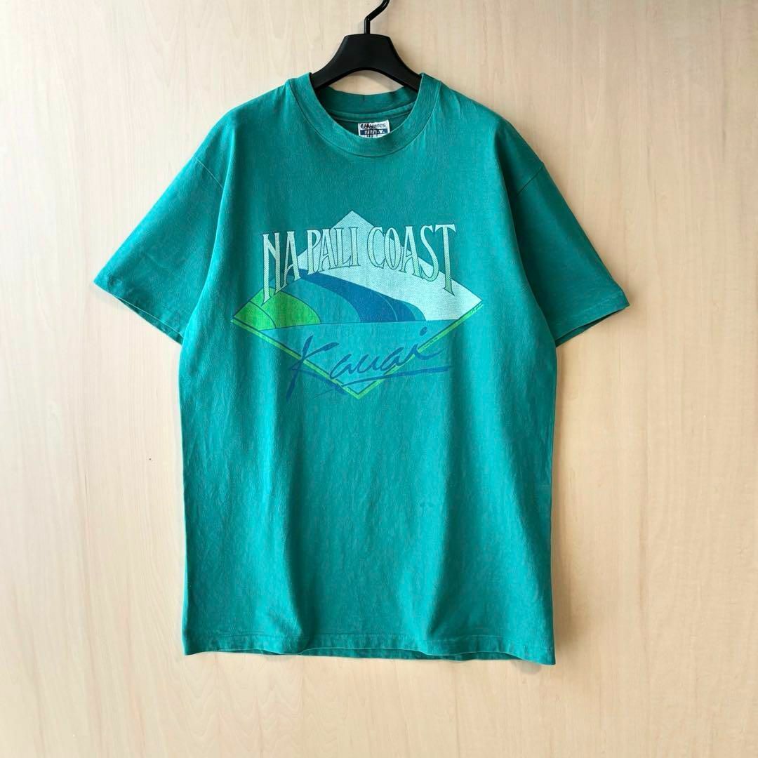 Hanes(ヘインズ)の90sUSA製古着　ヘインズ　ビーフィ　ヴィンテージ　Tシャツ　ハワイカウアイ島 メンズのトップス(Tシャツ/カットソー(半袖/袖なし))の商品写真