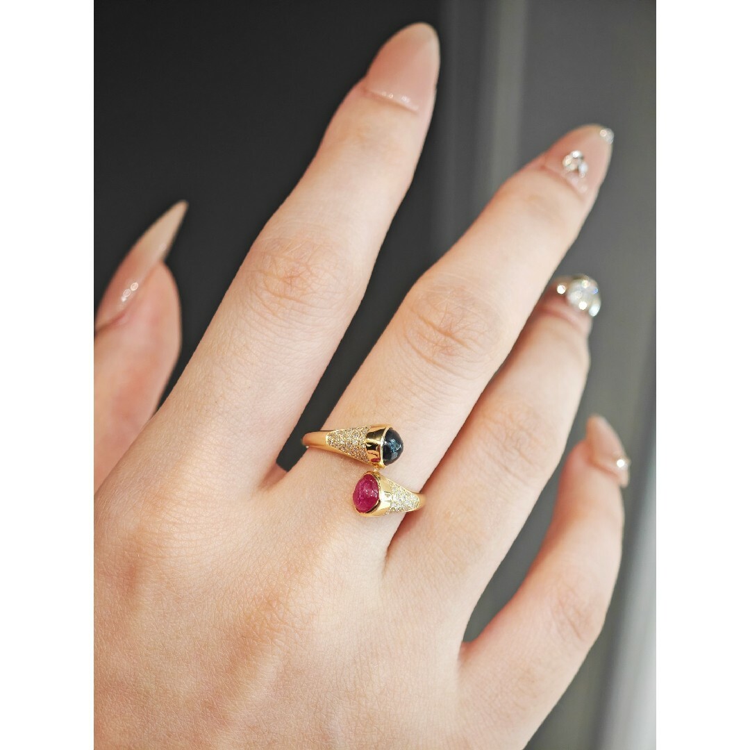 天然ダイヤモンド付きリングk18 レディースのアクセサリー(リング(指輪))の商品写真