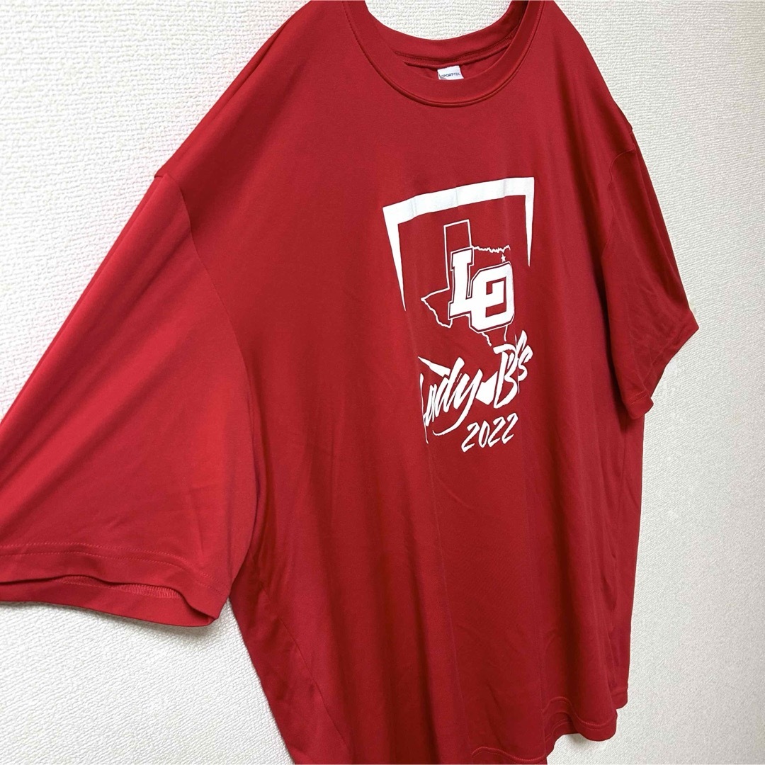 輸入品 半袖Tシャツ ポリエステル バスケチーム 2XL ゆるだぼ レッド 古着 メンズのトップス(Tシャツ/カットソー(半袖/袖なし))の商品写真