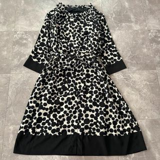 Ottocollection ボタンダウン ドット ワンピース ウエストリボン(ひざ丈ワンピース)