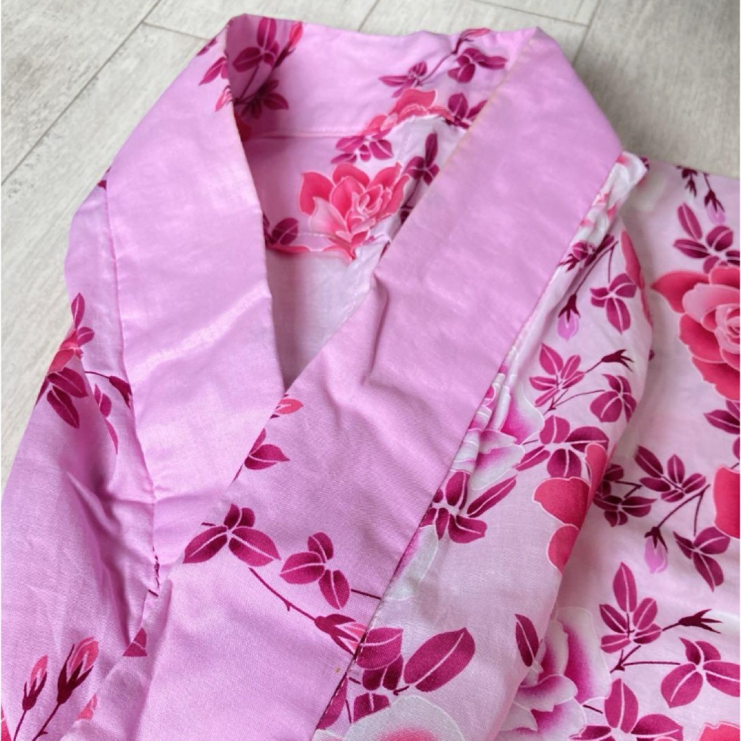 バラ柄 ピンク 浴衣と帯 レディースの水着/浴衣(浴衣)の商品写真