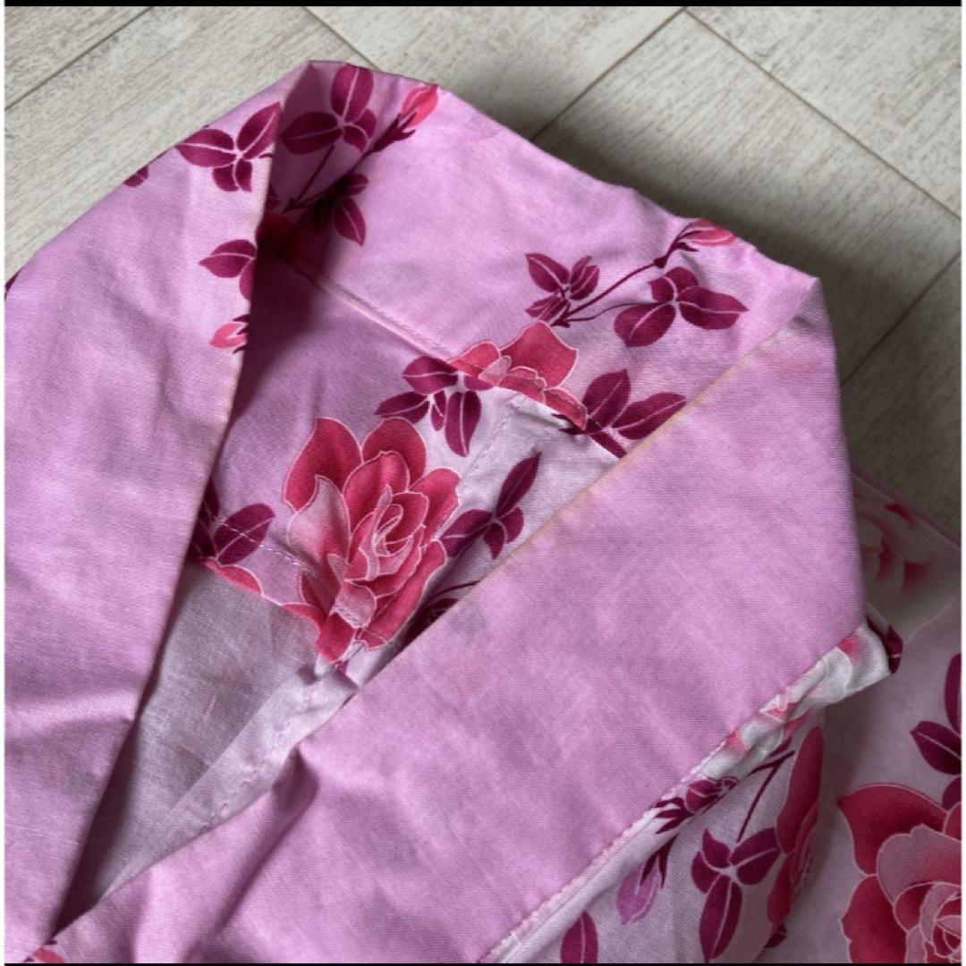 バラ柄 ピンク 浴衣と帯 レディースの水着/浴衣(浴衣)の商品写真