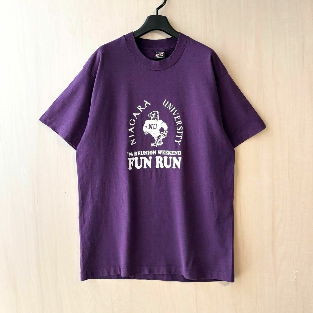 FRUIT OF THE LOOM(フルーツオブザルーム)の90s USA製古着　ヴィンテージ　イベントTシャツ　ナイアガラ大学　キャラ メンズのトップス(Tシャツ/カットソー(半袖/袖なし))の商品写真