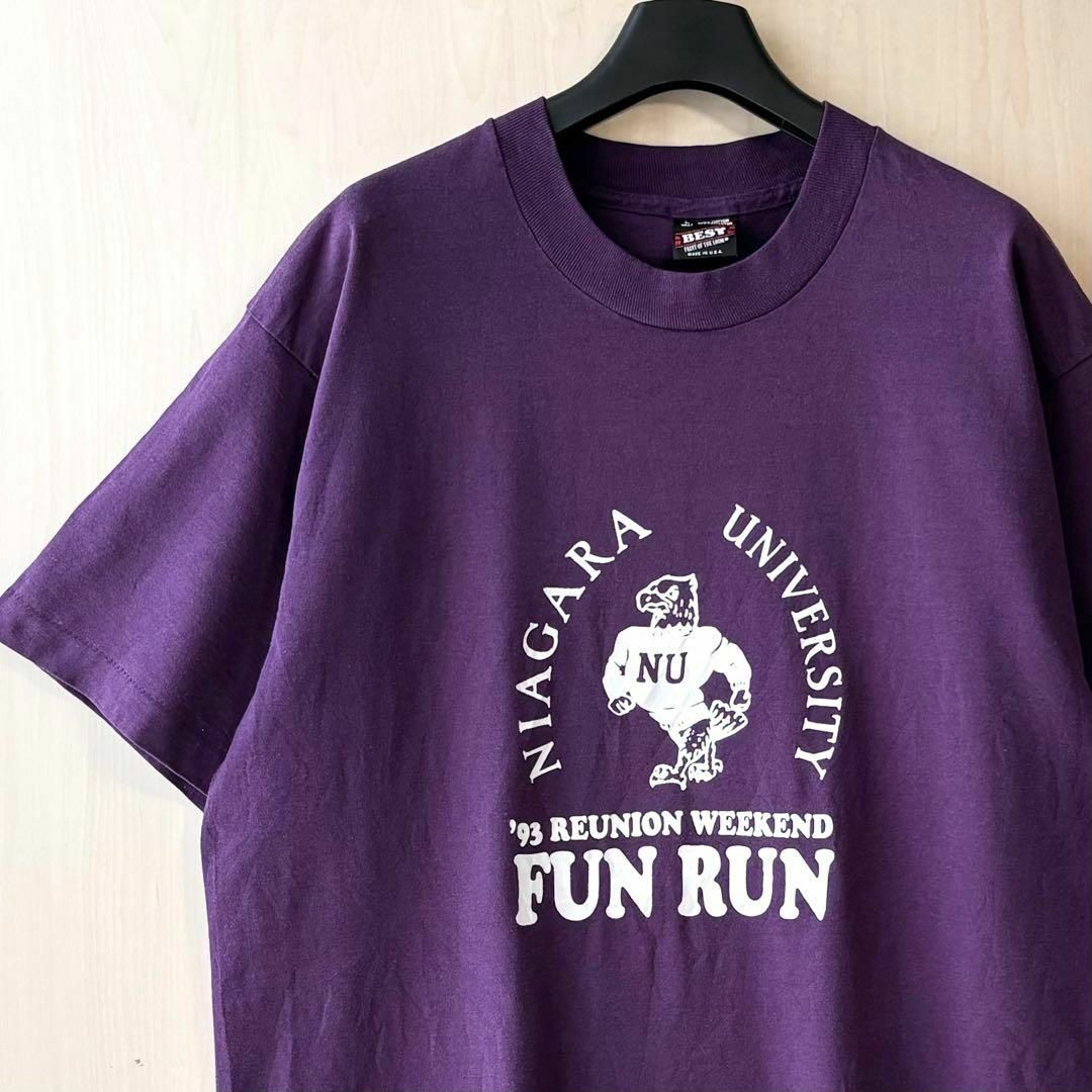 FRUIT OF THE LOOM(フルーツオブザルーム)の90s USA製古着　ヴィンテージ　イベントTシャツ　ナイアガラ大学　キャラ メンズのトップス(Tシャツ/カットソー(半袖/袖なし))の商品写真