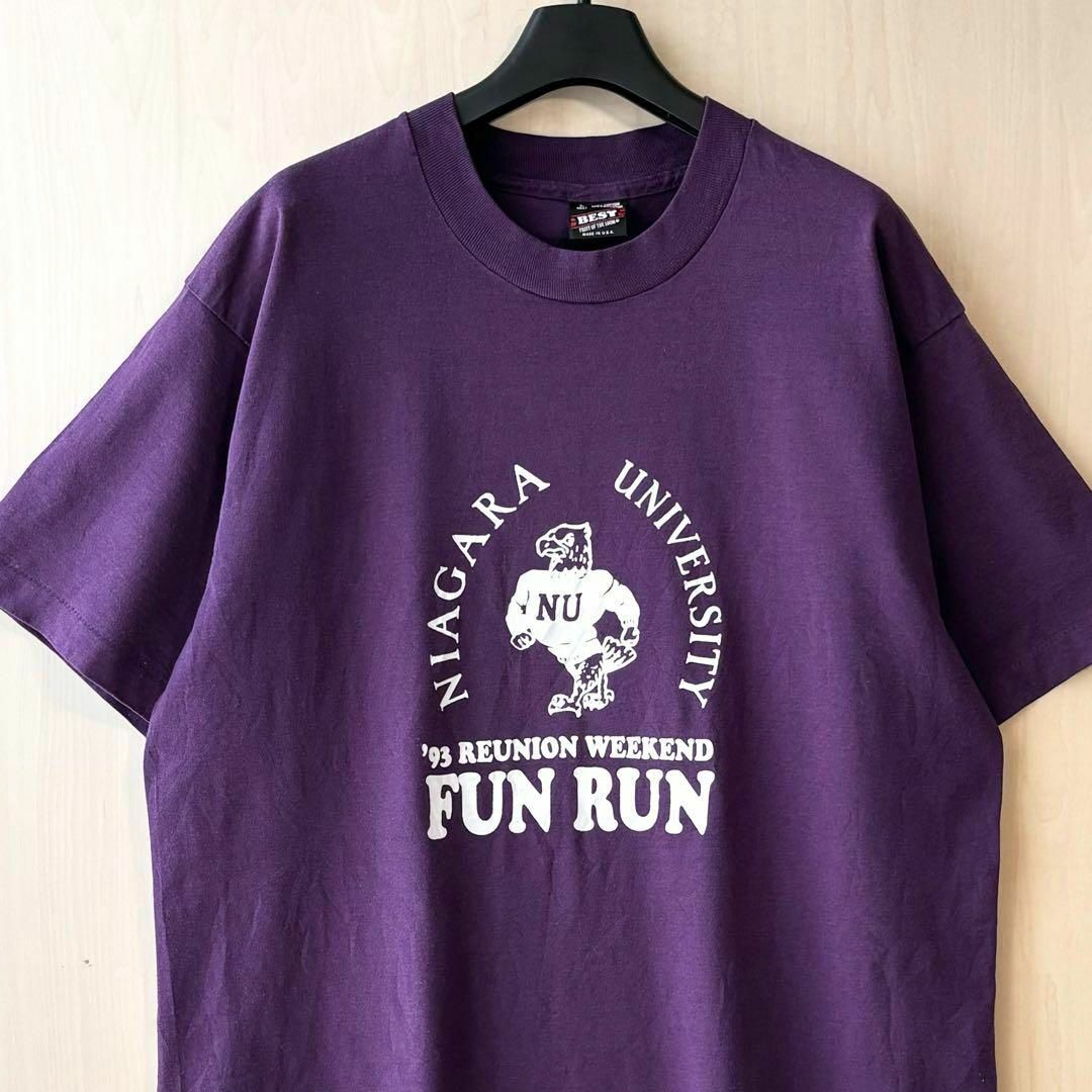 FRUIT OF THE LOOM(フルーツオブザルーム)の90s USA製古着　ヴィンテージ　イベントTシャツ　ナイアガラ大学　キャラ メンズのトップス(Tシャツ/カットソー(半袖/袖なし))の商品写真