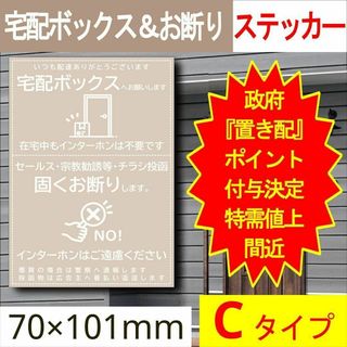 宅配ボックス＆お断りを一石二鳥で解決するステッカーC 政府ポイント決定(その他)