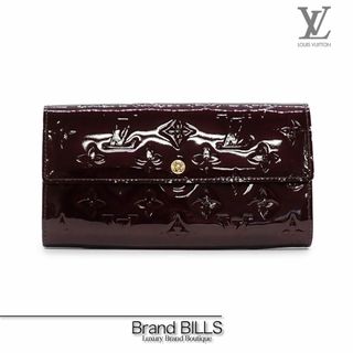 ルイヴィトン(LOUIS VUITTON)の未使用品 ルイ ヴィトン ポルトフォイユ・サラ 長財布 M93524 モノグラム・ヴェルニ エナメル アマラント ゴールド金具(財布)