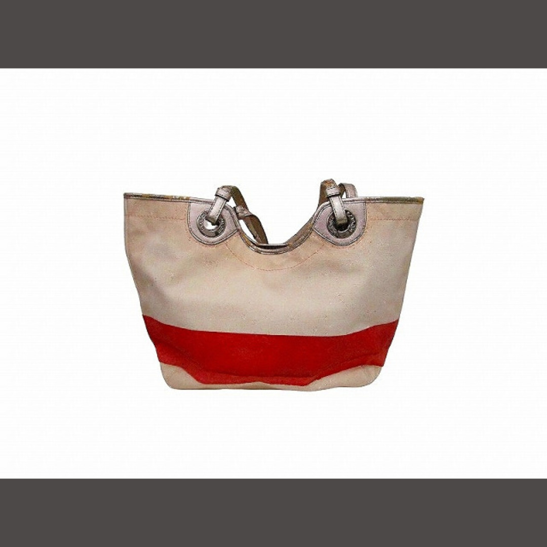 COACH(コーチ)のコーチ COACH トートバッグ 金具ロゴ 貝殻 ホワイト系 ■GY14 レディースのバッグ(トートバッグ)の商品写真